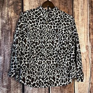 Talbots blouse animal print